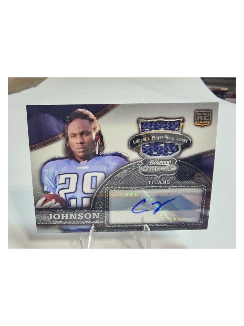 2008 Bowman Sterling Chris Johnson #156 Rookie Auto Jersey Relic RC Titans